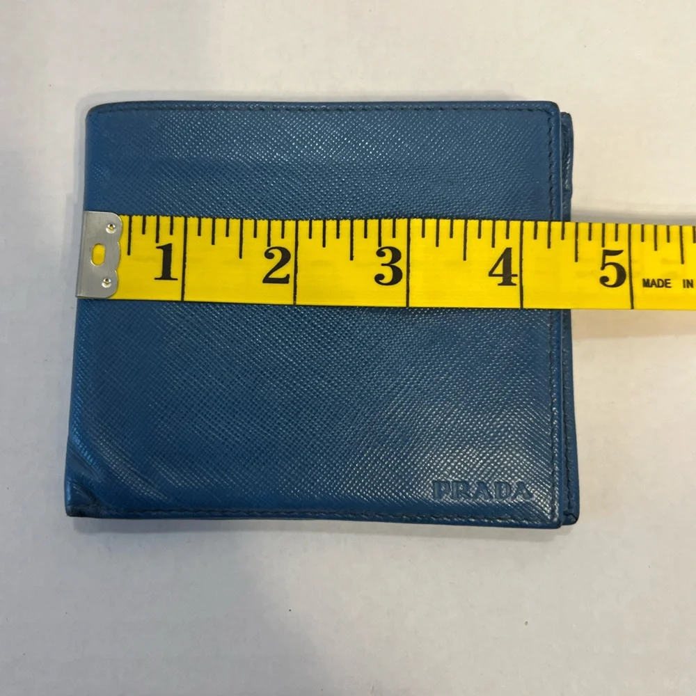 Prada staffiano leather bifold wallet with COA card‎